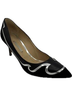 Nicholas Kirkwood Black Pumps with Silver Wave Detail